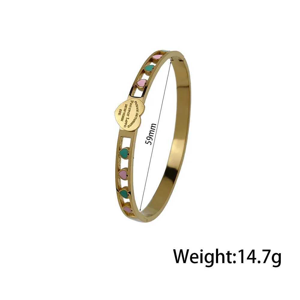 Bangle Stainless Steel Bracelet for Women Heart Shape Bracelets Hollow Design Bangles Womens Jewelry Birthday Gifts wholesale H250115