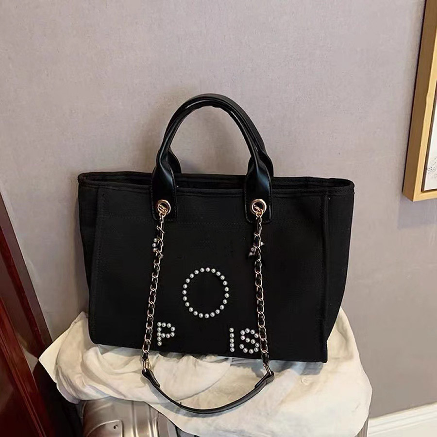 Totes Designer Bags Women's Bag Pearl Embroidery Beach Shoulder Handbag Casual Fashion Everything Tote