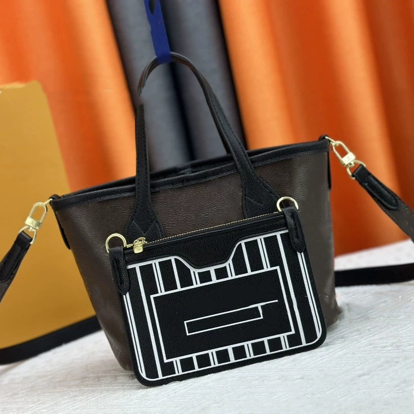 Luxury Designer 4 colors lattice 2pcs set Shopping Bags Top quality Women PU leather handbag ladies designer high quality lady clutch purse retro shoulder bag