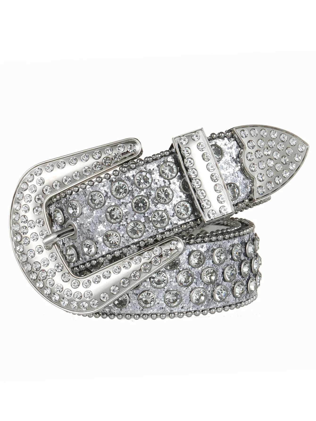 Decorative Womens Belt BB Simon Diamond Fashion Western Belt Full Diamond Embedding PU Wide Crystal Diamond BeXJ250114