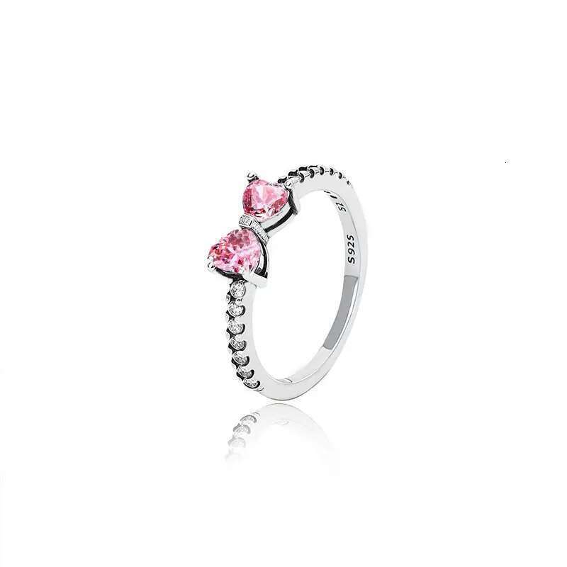 2025 New 925 Silver Ring Red Bow Ring Explosion of Love Finger ring For Women Gift Anniversary Original Designer Fine Jewelry