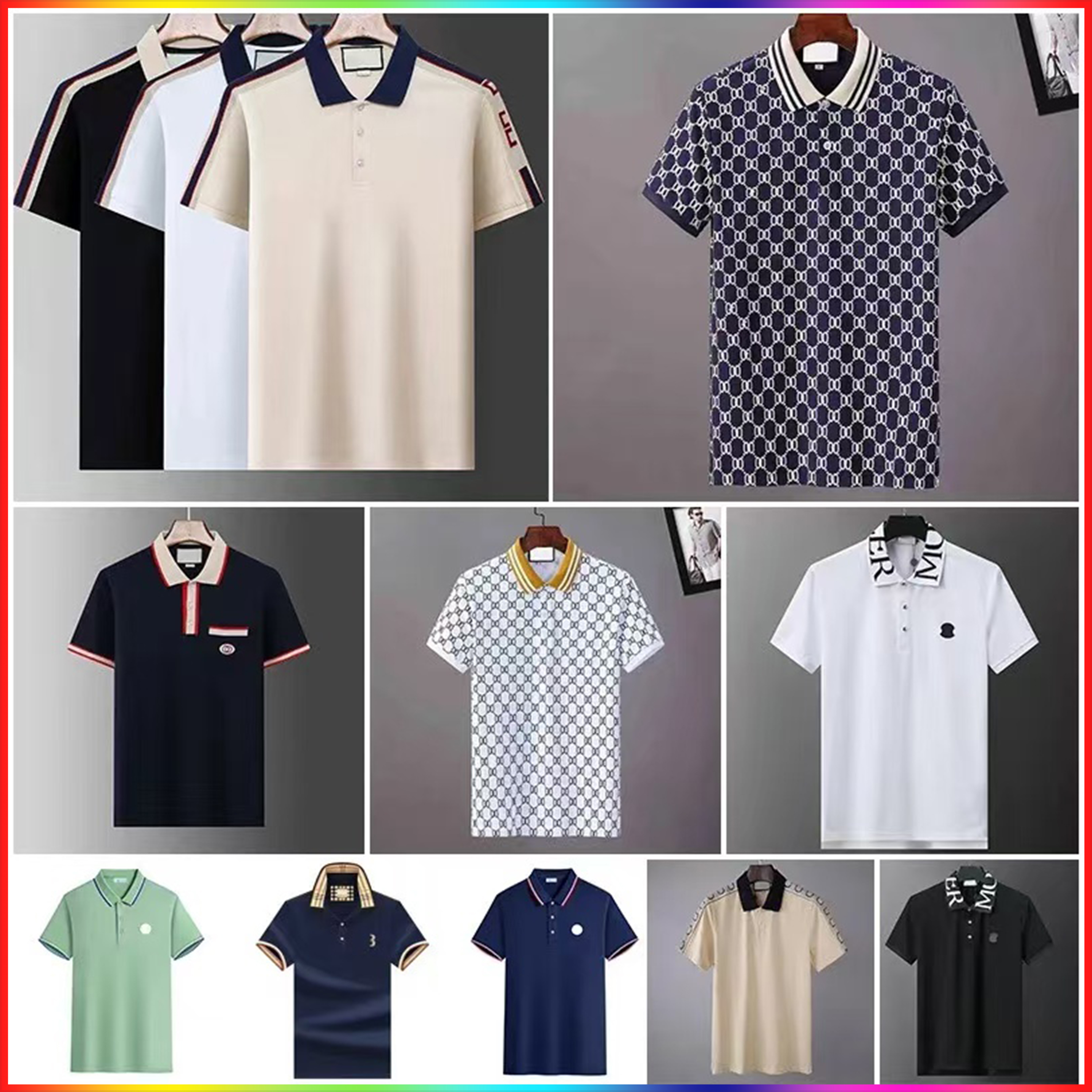 5A Designer Polo-Shirts Hommes Luxury Polos 25SS Mentes décontractées T-shirt Snake Bee Lettre imprimé broderie Fashion High Street Casual Abède