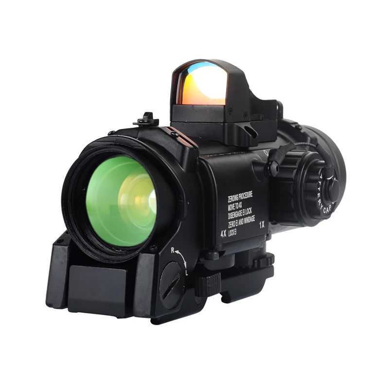 Riflescope x-4x Fixed Dual Purpose Scope With Mini Red Dot Sight Scope Hunting Scopes for Airsoft Air Guns WorkW241014