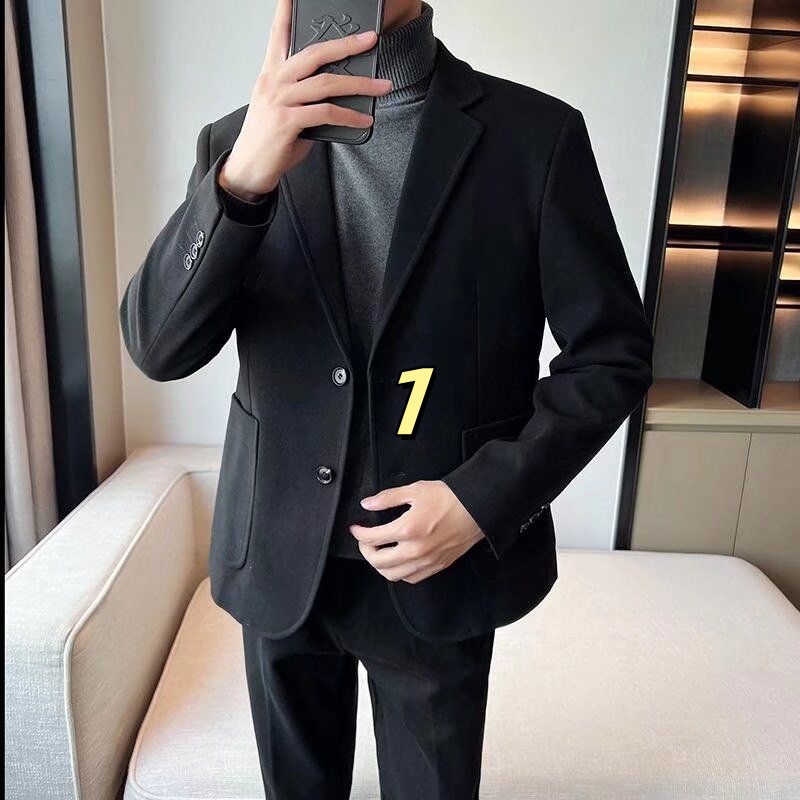 k1242 Men's One Button Business Suit Jacket - Casual Fit, Fashion Design
