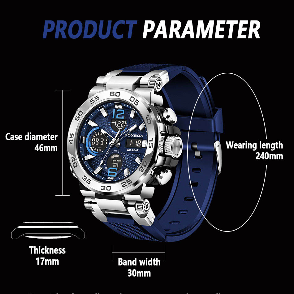 LIGE Luxury LED Display Men Wristwatches Luminous Sport Man Watch Waterproof Military Quartz Male Clock Relogio Masculino Quartz electronic dual displ