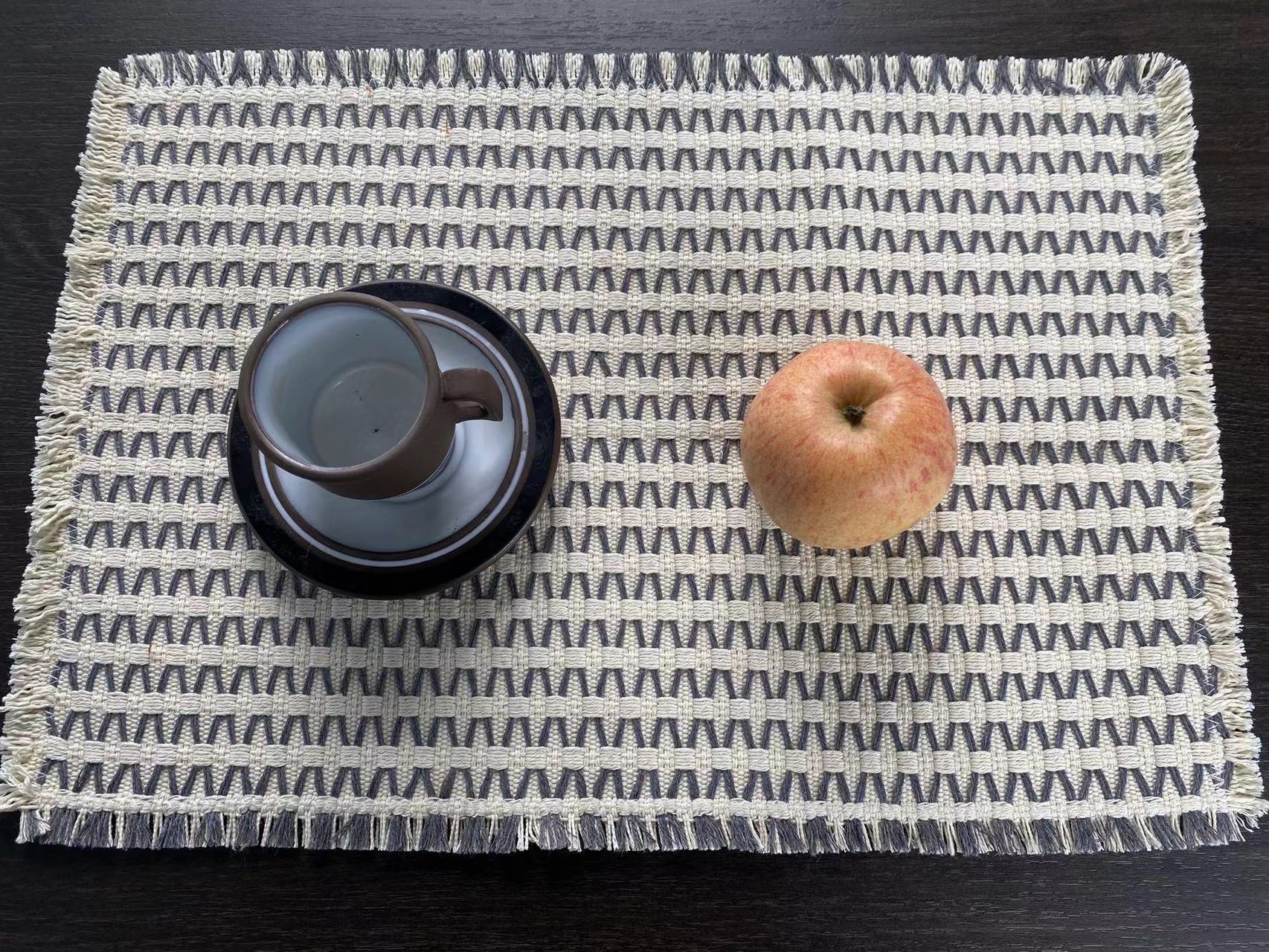 Durable Handwoven Cotton Kitchen Table Mat - Environmentally Friendly Material