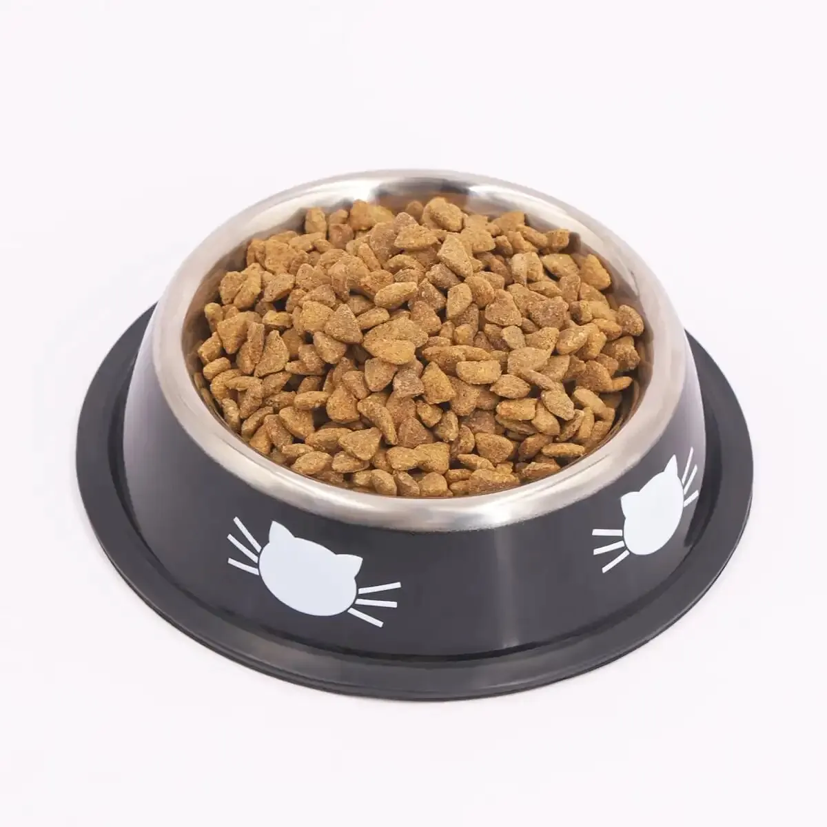 144490 Double-bowl cat bowl, separate food and water, reasonable partition, one bowl for two purposes, saves space and is more convenient