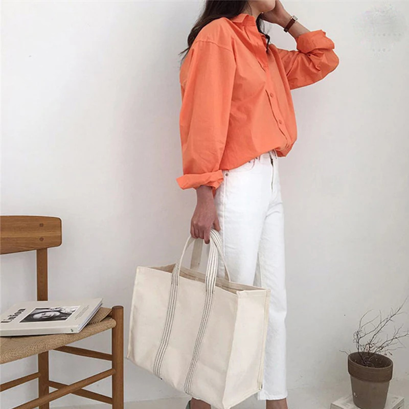 Large er Bag for Women 2024 Canvas Tote Bags Travel Handle Handbags Shopper Casual White Beach Washable Shoulder Bag250114