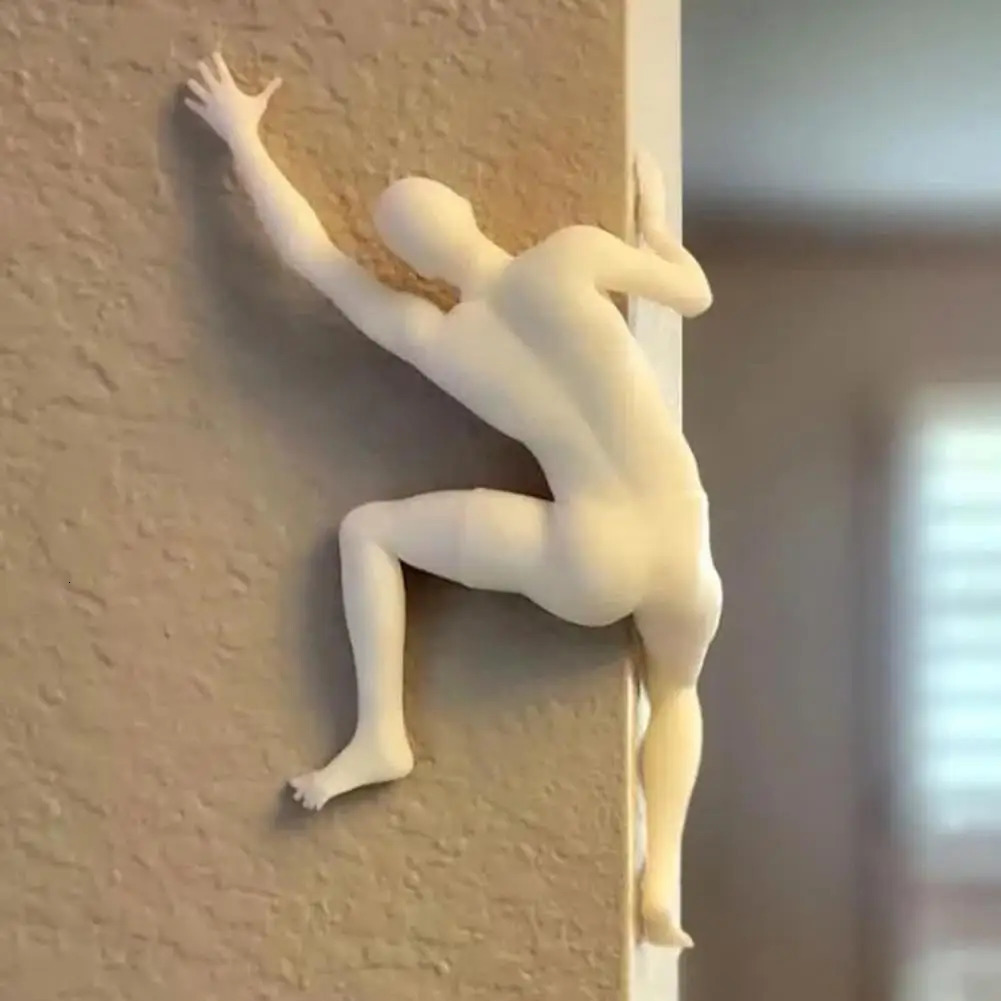 Climber Wall Decoration PVC Modern Adhesive Climbing Man Figurine Statue Sculpture Wall Art Climbing Ornament Gift Home Decor 250113