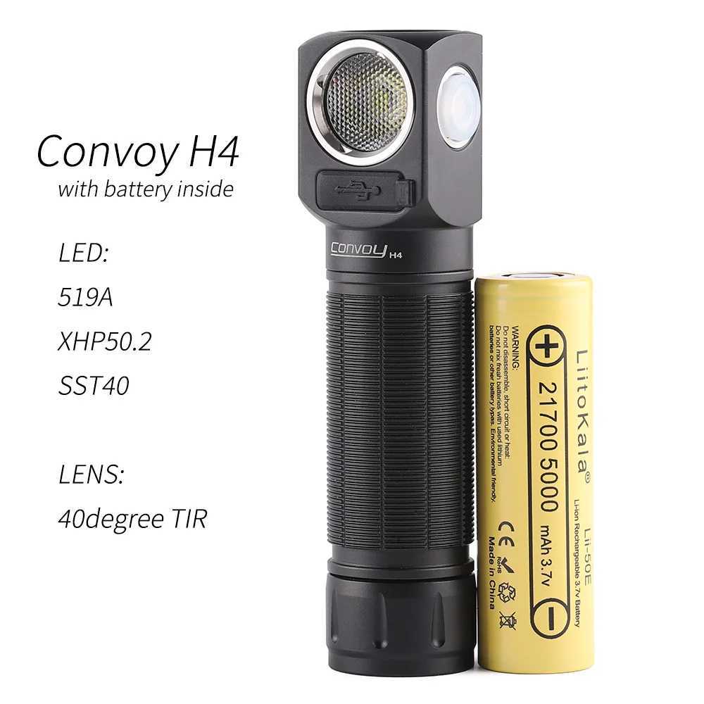 Convoy H4 SST40 519A XHP50.2 B35AM Multifunctional Flashlight lamp21700 flashlight torchtype-cwith batteryXJ250114