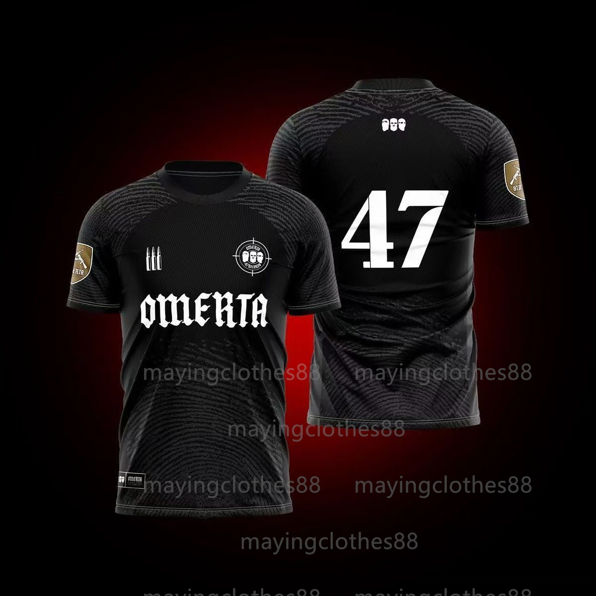 OMERTA 47 Designer Shirt Mens Designer T shirt Summer Breathable Shirts Men Outdoor Sportswear Short Sleeved Childrens T-shirt High-end Quality Football Shirts