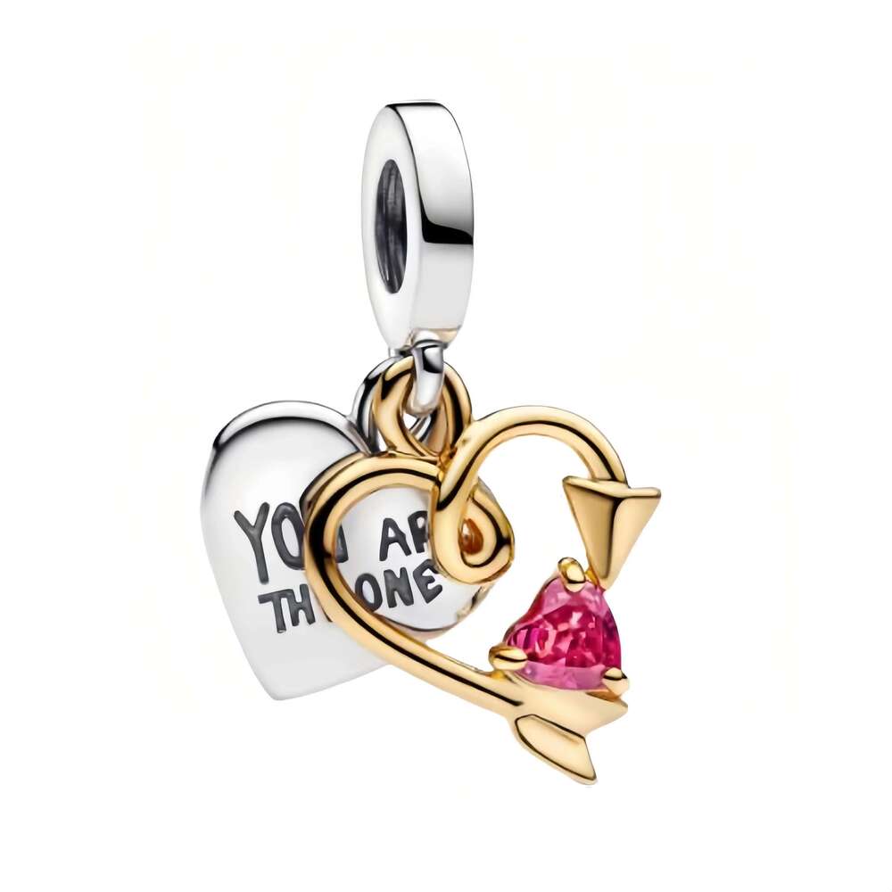 Classics 925 Sterling Silver Carousel Beads Sparkling Stars Sun Moon Combination Pendant Double Hearts Dangle Charm Fit DIY Bracelet Necklaces Jewelry