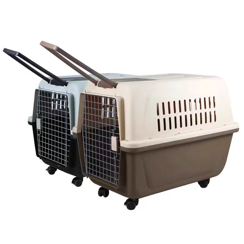 Cat Dog Carrier with WheelsExpandable Rolling Pet Carrier on Wheels Telescopic Handle and Shoulder Strap Travel Carriers for 18lbs Small Dogs Cats