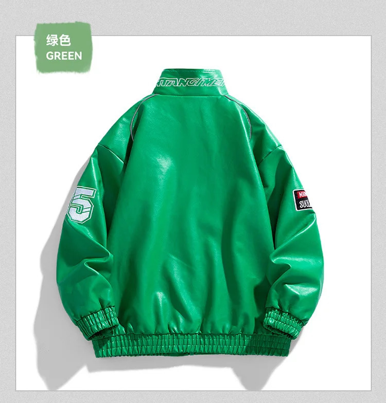 American Leather Jacket Coat Male Autumn Street Pilot Motorcycle Clothing Hiphop Trend Fashion Loose Handsome Top Coat 250114