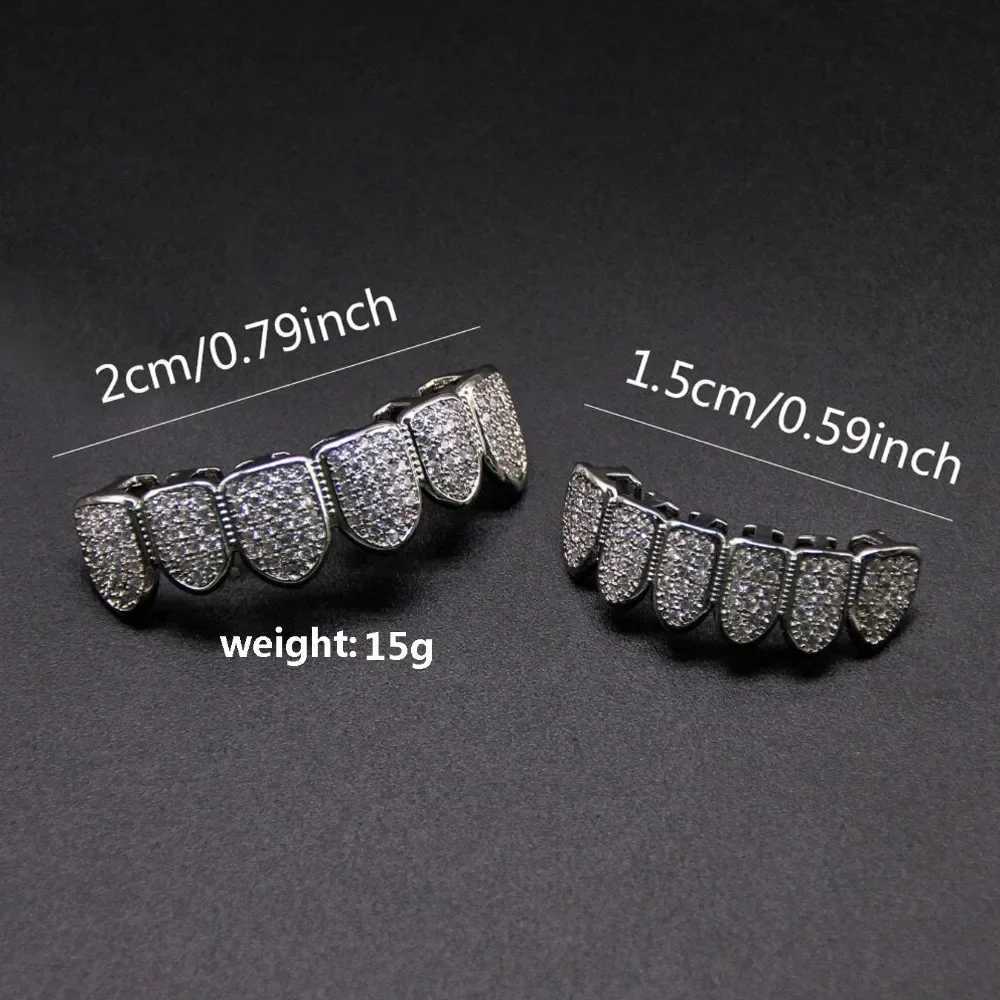 Teeth Grilz Set for Neutral Top Bottom Oral Silver Teeth Grill Teeth Cover Removable Teeth Fashion Body JewelryXJ250412
