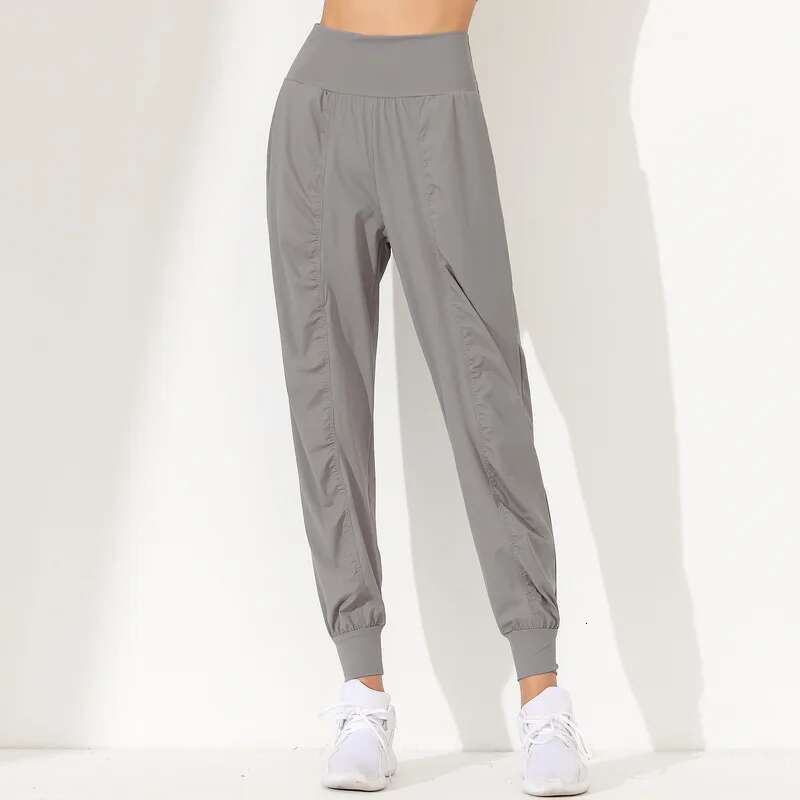 Woman Loose Slim Quick-Dry Yoga Pleated Hem Bound Running Fiess s Pockets Jogging Pants Sports pants