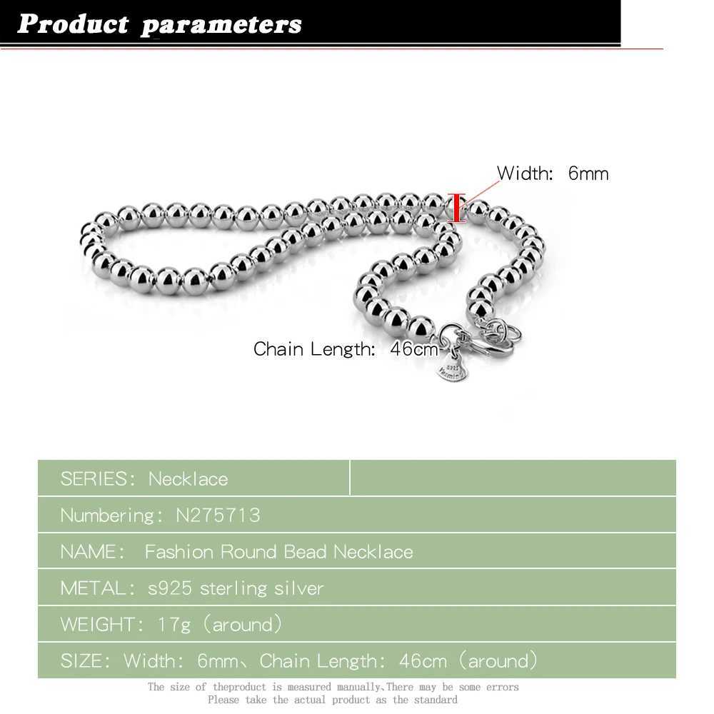 Pendant Necklaces Unisex 925 Sterling Silver Necklace Vintage Style Beads Chains Chokers More Sizes Solid Chain Charm Jewelry H250115