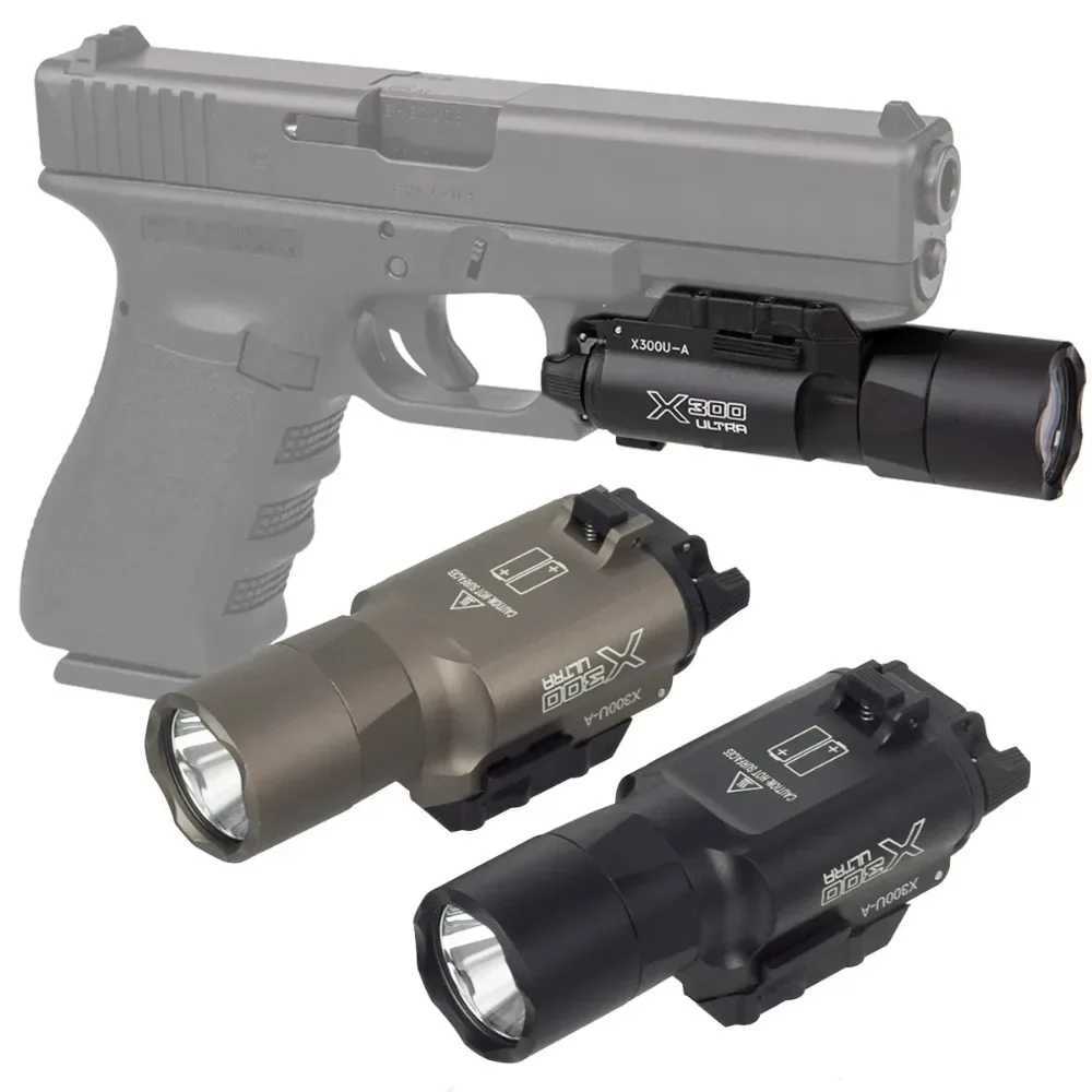 Tactical X300U-A D Flashlight for Pistol Light Airsoft Helmet Light Hunting Weapon Torch 1000 Lumens Fit 20MM RailXJ250114