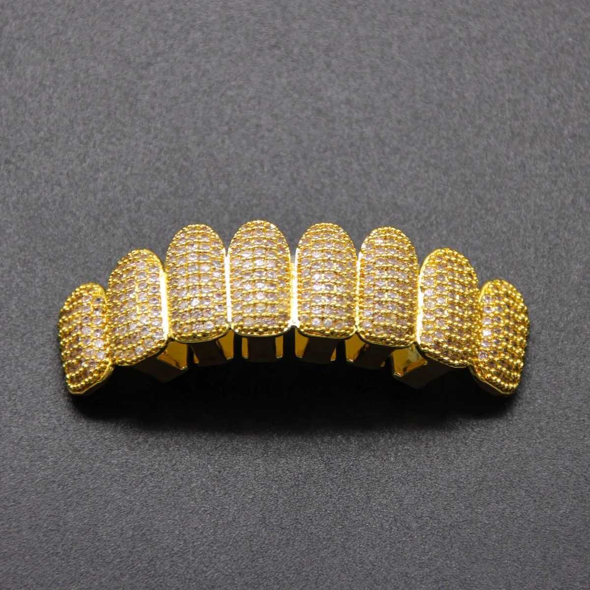 Feel Style Baguette Teeth Grillz Set For Unisex Cubic Zirconia Stone Top Bottom Packing Hip Hop Gift Jewelry For Men WomenXJ250114