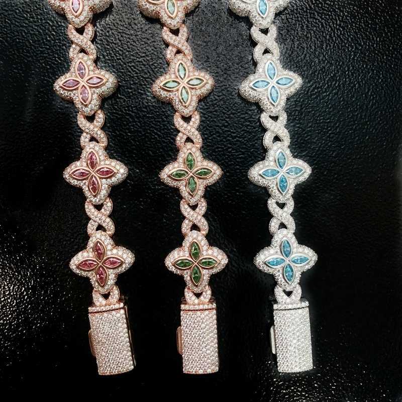 Best Selg Hip Hop Rapper Clover Bracelets Sterg Sier VVS Moissanite Infinity Cuban k Bracelet Fine Jewelry