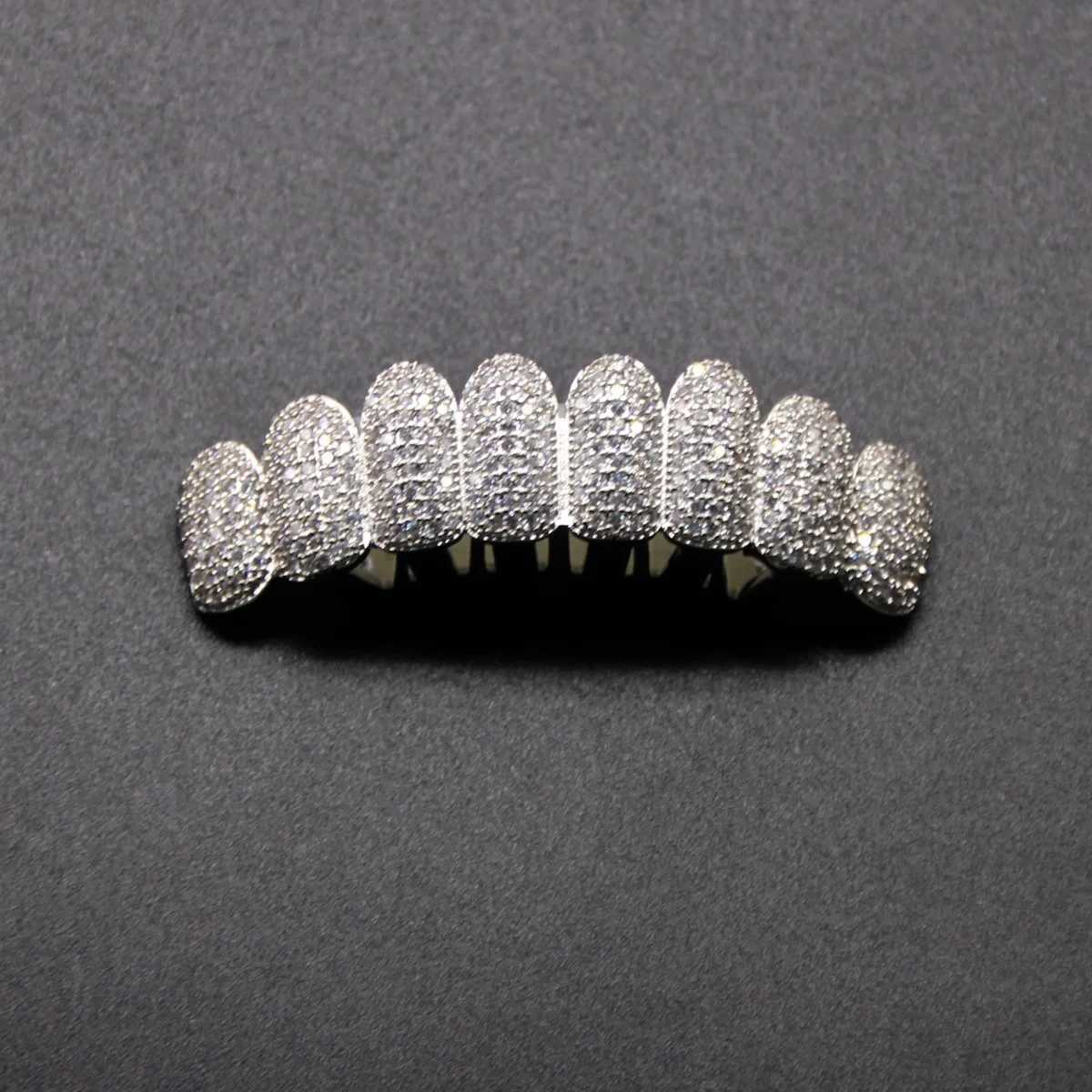 Feel Style Baguette Teeth Grillz Set For Unisex Cubic Zirconia Stone Top Bottom Packing Hip Hop Gift Jewelry For Men WomenXJ250114