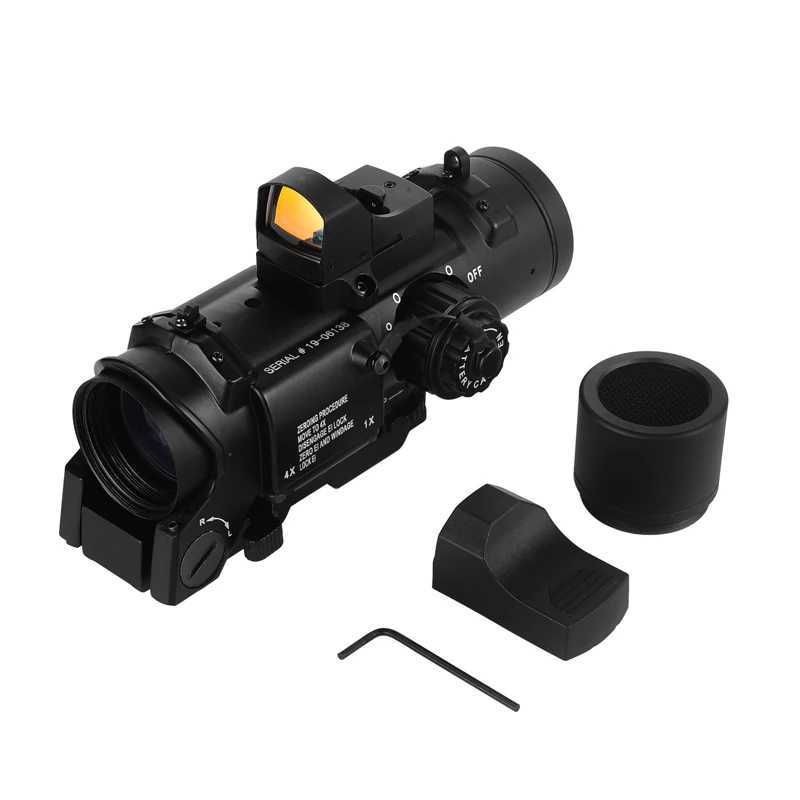 Riflescope x-4x Fixed Dual Purpose Scope With Mini Red Dot Sight Scope Hunting Scopes for Airsoft Air Guns WorkW241014