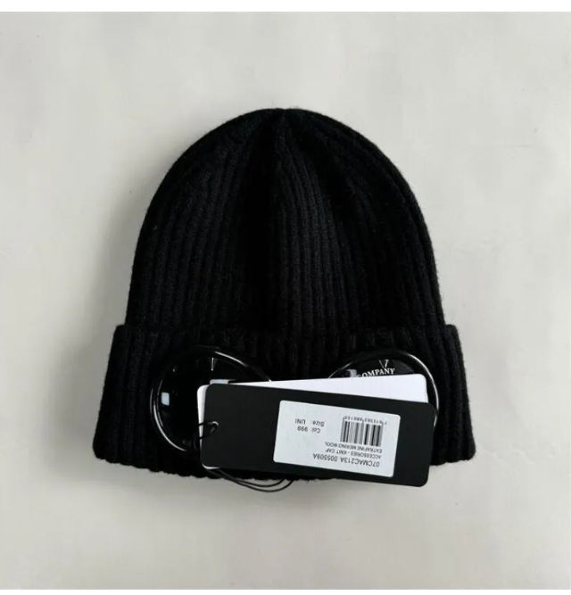 Beanie CP Winter Glasses Hat Men CP Ribbed Knit Lens Beanie Hip Hop Knitted Hats