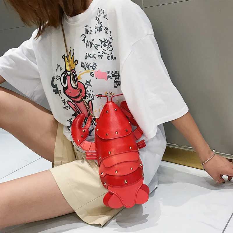Cute Fashion Lobster Style Crossbody Mini Bag Pu Leather Girls Chain Purses and Handbags Women Shoulder Bag Clutch Bag Z250115