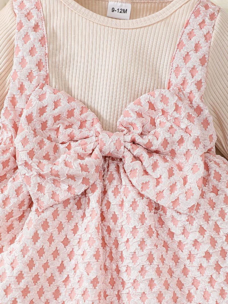 Clothing Sets 0-3Years Toddler Girl Princess Dress Autumn Long Sleeves Patchwork With Bow Birthday Party Up Cute For Baby