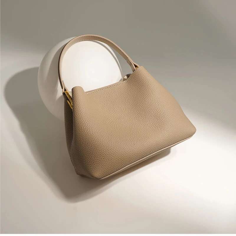 Leather Crossbody Bucket Bag: Trendy Cowhide Shoulder Messenger Ladies - Lightweight For Daily Use