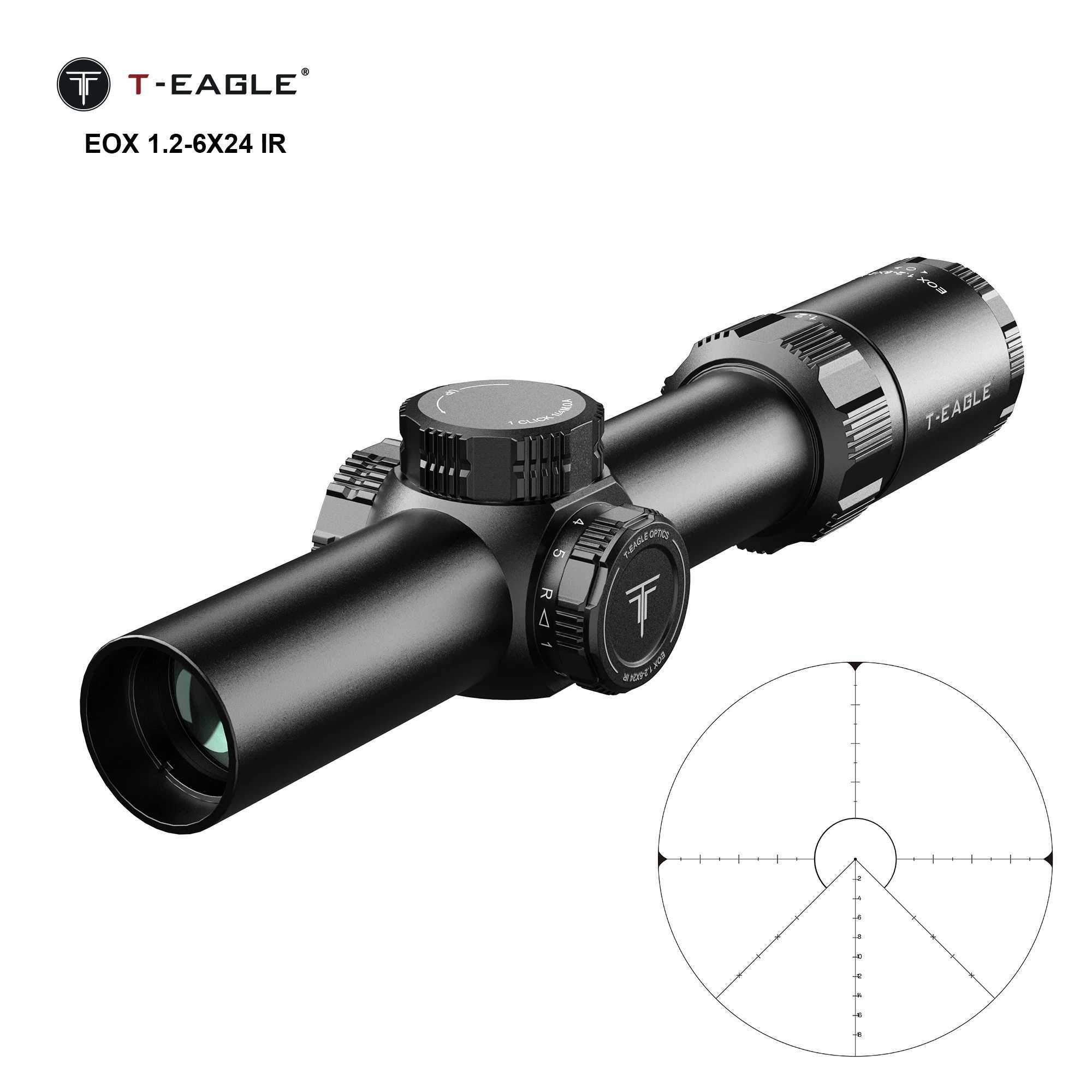 T-EAGLE EOX .2-6X24IR Tactical LPVO Short Rifle Scope For Hunting Caza Riflescope With Illuminated /4 MOA Airsoft Sight .223W241014