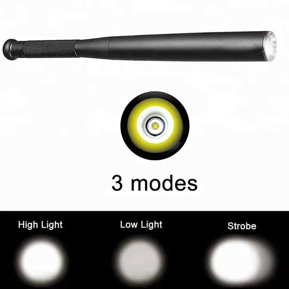Baseball Bat D Flashlight T6 Torch Super Bright Baton Aluminium Alloy Torch For ergency And Self Outdoor LightingXJ250114