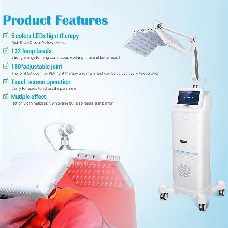 Non-Invasive Irradiation Facial Cover Skin Rejuvenation Photodynamic Therapy 5 Colors Acne Treatment Anti-Pigment Face Firming Beauty Machine