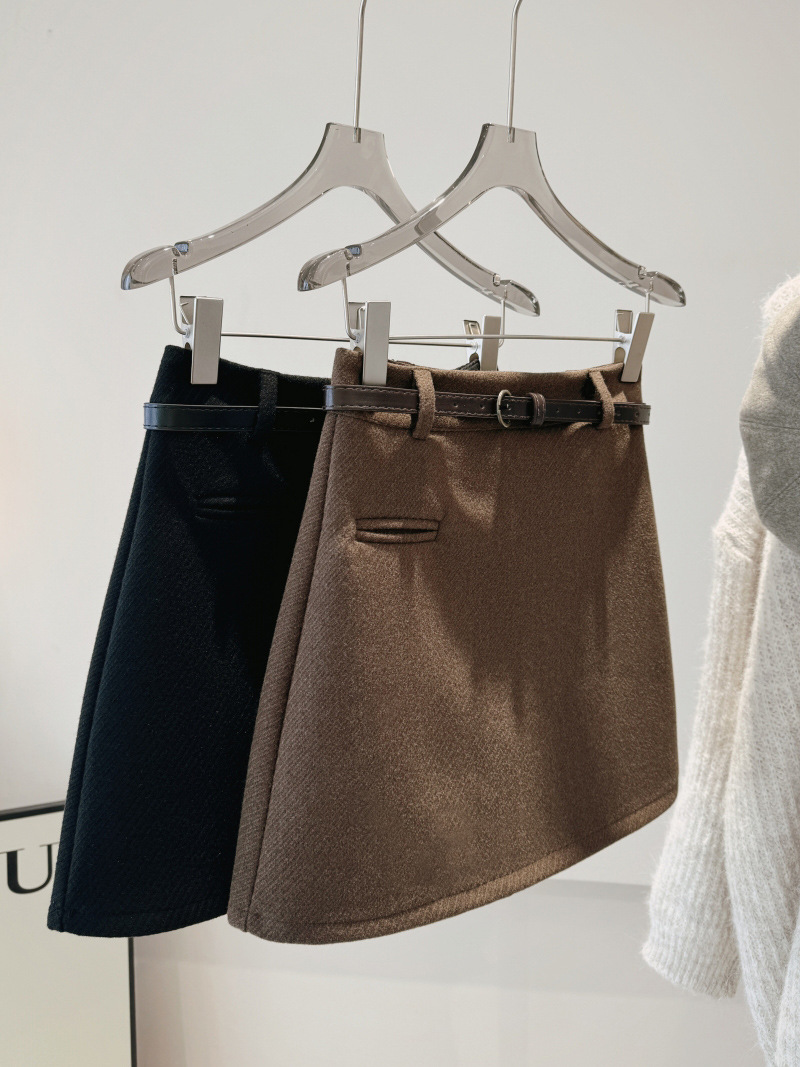 C3275 Skirt Women 2024 Autumn and Winter New Small High Waist Hip Skirt Versatile Slim Short Skirt