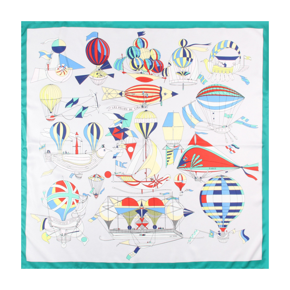 90cm New Style Hand-curled Silk Scarf for Women Twill Square Leopard Print Chain Stitching Printed Shawl Handkerchief