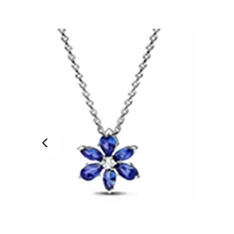 Classic 925 sterling silver womens high-quality fashionable heart-shed crystal necklace fit original charm beads DIY giftXJ250114