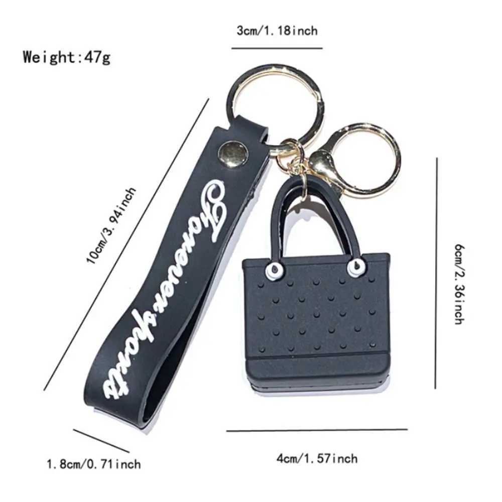 Keychains Lanyards Cute Beach Hole Bag Keychain Portable Simple Mini Car Key Chain Soft Sile Fashion Seaside Big Basket Hanging Ornaments H250115