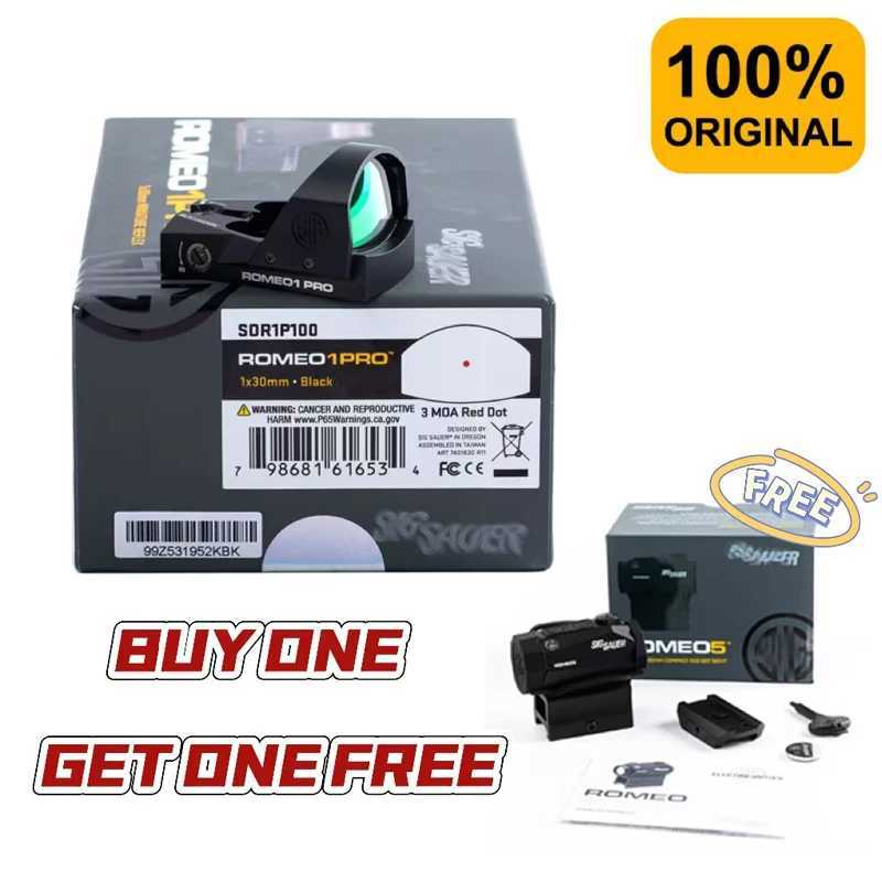 Buy One Get One Free Original Romeo PRO x30mm 3 MOA Red Dot Sight w/ Protective Shroud Reflex Sights Scope Fit 20mm RailW241014