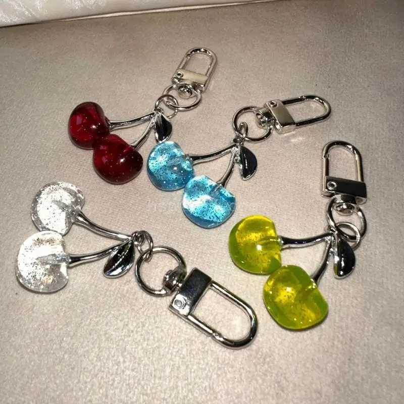 Keychains Lanyards Elegant Cherry Bag Charm Keychain Pendant Versatile Fashion Pieces for Personal Accessories H250115