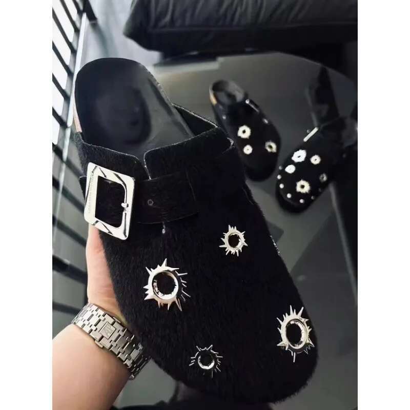Women Platform Slippers Designer Mules Trend Brand Suede Casual Shoes Autumn Sneakers Walking Slides atillas De Mujer