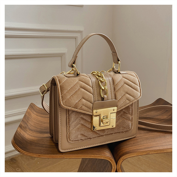 New Designer Gold Velvet Handbag For Women High-quality Women's Crossbody Bag Square Handbag Fashionable Party Wallet Large Capacity Bag