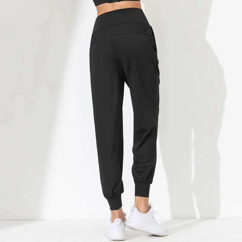 Woman Loose Slim Quick-Dry Yoga Pleated Hem Bound Running Fiess s Pockets Jogging Pants Sports pants
