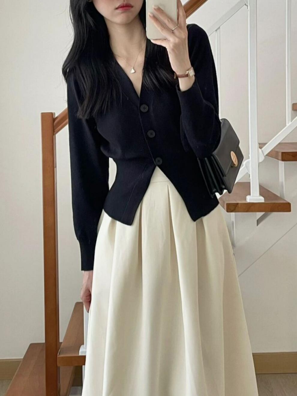 L9170 Platycodon temperament lady high-grade salt autumn suit skirt half skirt two-piece dress female spring and autumn