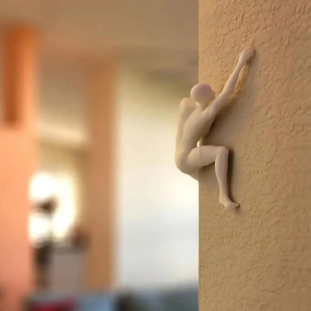 Climber Wall Decoration PVC Modern Adhesive Climbing Man Figurine Statue Sculpture Wall Art Climbing Ornament Gift Home Decor 250113