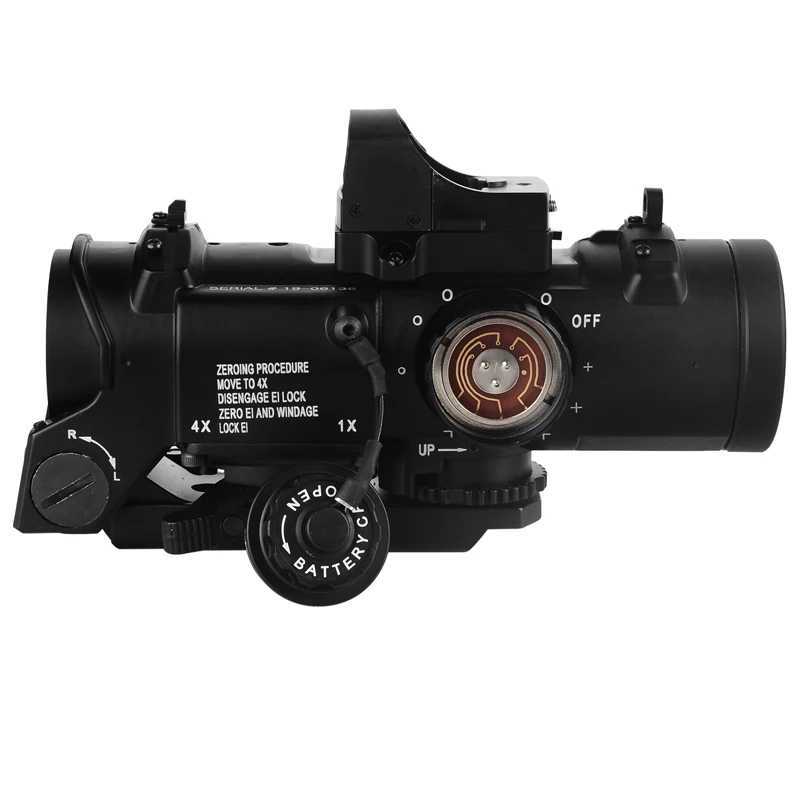 Riflescope x-4x Fixed Dual Purpose Scope With Mini Red Dot Sight Scope Hunting Scopes for Airsoft Air Guns WorkW241014