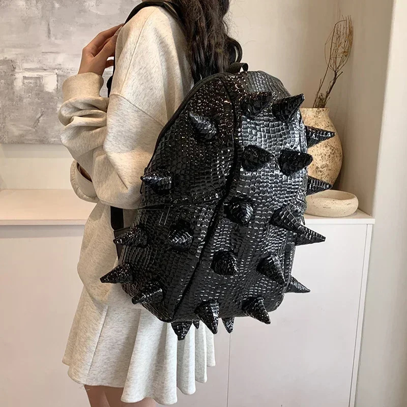 Fashion Hedgehog Shape PU Backpacks Large Capacity Backpacks High Quality Style Unique Personality School Bags 250114