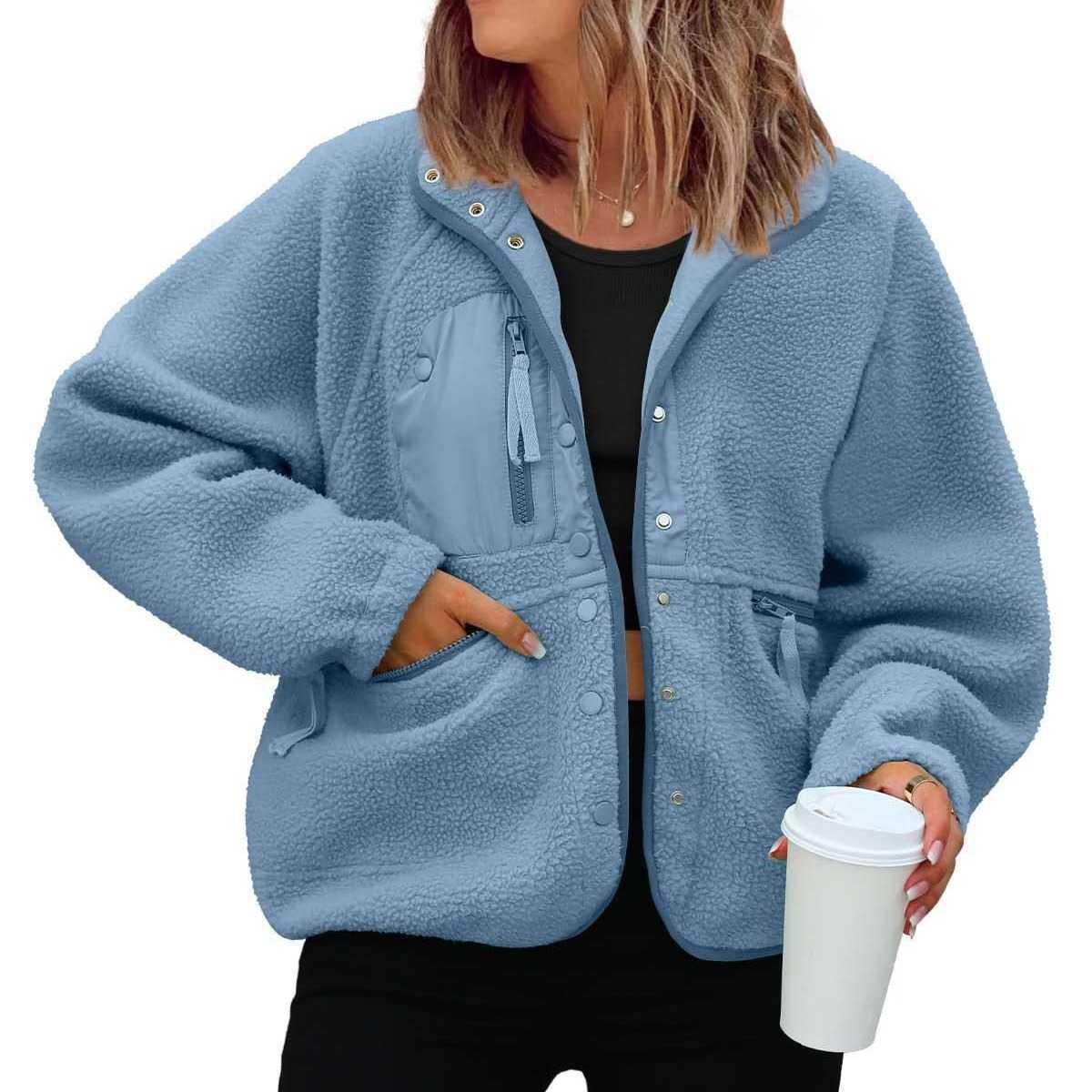 Same Autumn and Winter Womens plush Jacket Sports and Casual Hoodie Jacket Top Women Jackets Coat Woman Fur 241209
