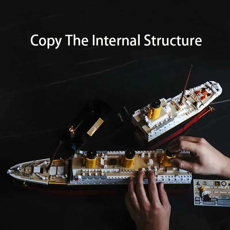 Free shipping RMS Titanic Cruise Boat Ship Blocks Sets10294 Compatible Bricks In Model Building Kits 3D Hobbies For Children Toys
