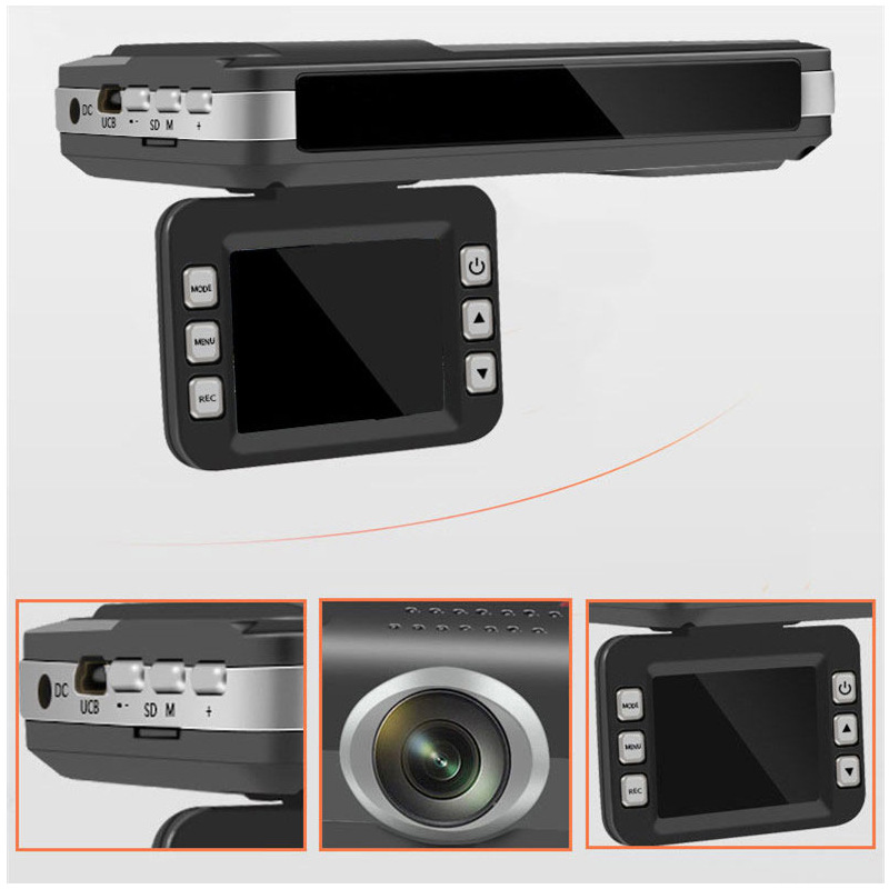 Car Radar Detector Tool English Russian Voice Alarm 2 in 1 Radar-Detectors DVR Camera