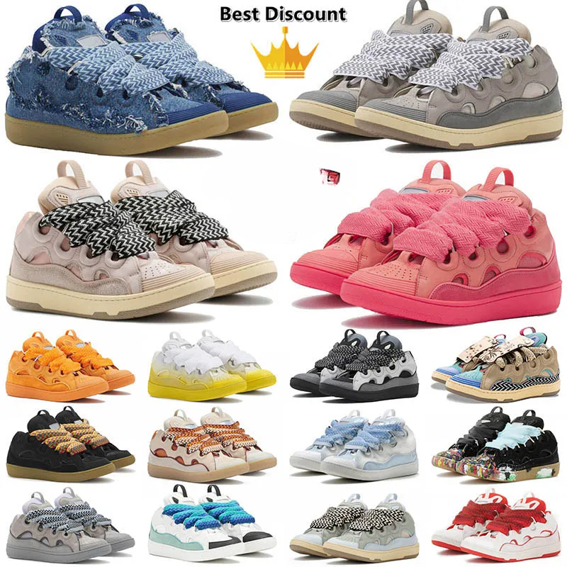 2025 designer brand top quality men women flat leather curb sneakers embossed calfskin stripe stretch cotton Low luxurys mens flat bottoms rubber loafers shoes